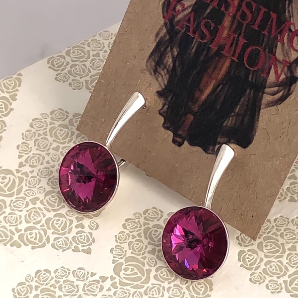 Käsitööna valmistatud kõrvarõngad. Swarovski, 925 hõbe