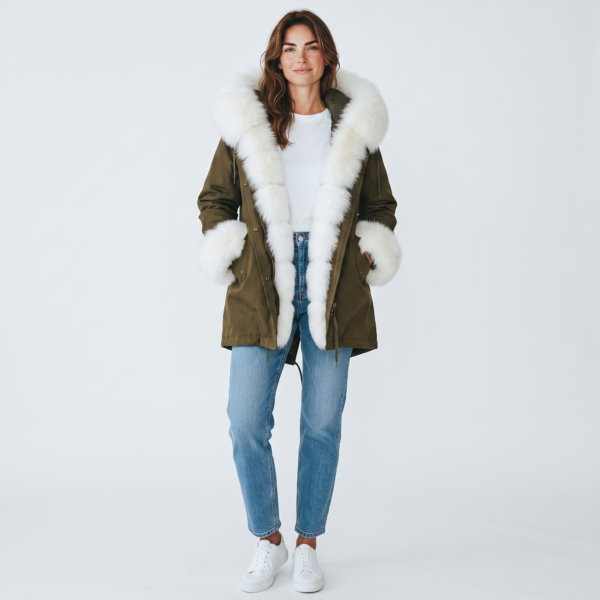 Naturaalse karvaga talveparka. Suurus S/M